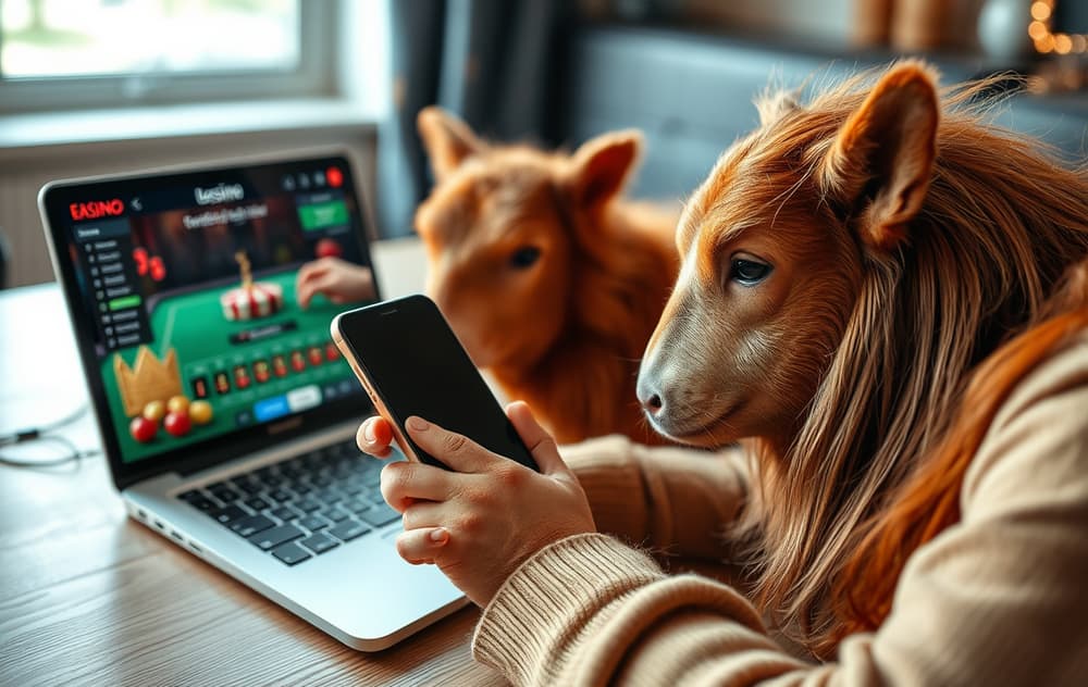 Betalingsmetoder på casino – mobil og laptop med betaling og spill