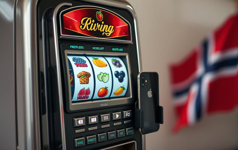Norsk spiller som spiller spilleautomater på mobilen